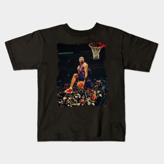 Vince Carter - NBA Slam Dunk Contest Kids T-Shirt by Omeshshopart